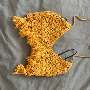 Yellow crochet top